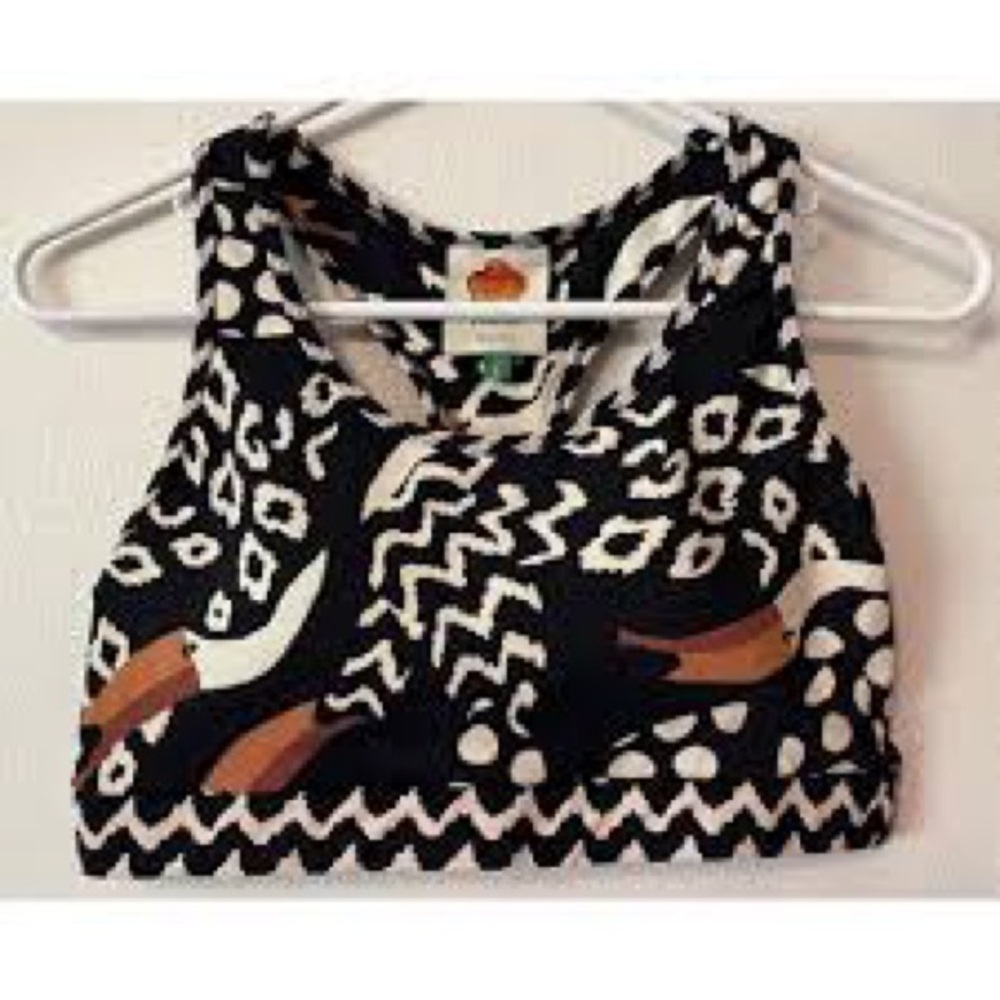 FARM Rio Black and White Toucans Sports Bra